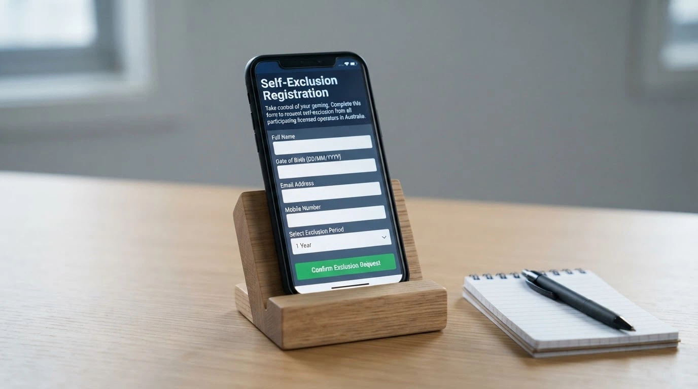 A smartphone showing the ACMA website or the BetStop registration landing page
