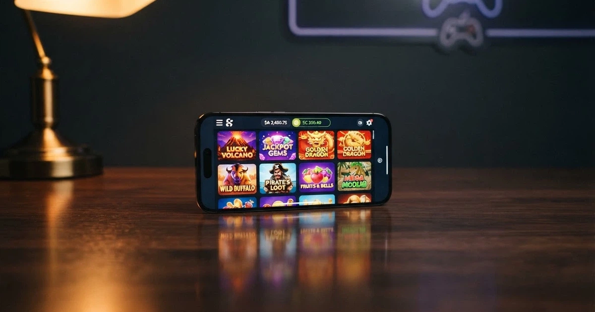 A smartphone screen showing a USDT casino lobby with a stablecoin logo and Australian dollar reference, against a dark gaming-themed background