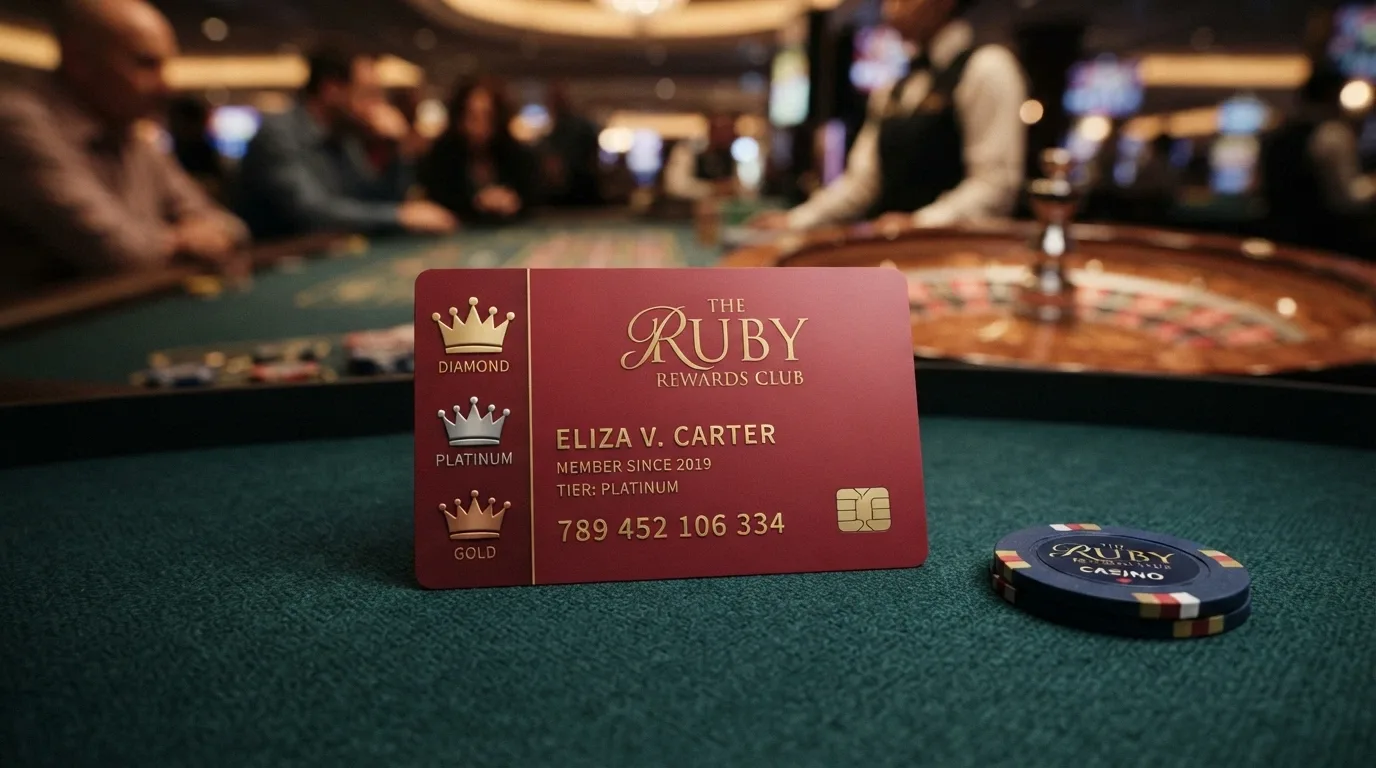 Casino Canberra Infinity Rewards membership card on a gaming table