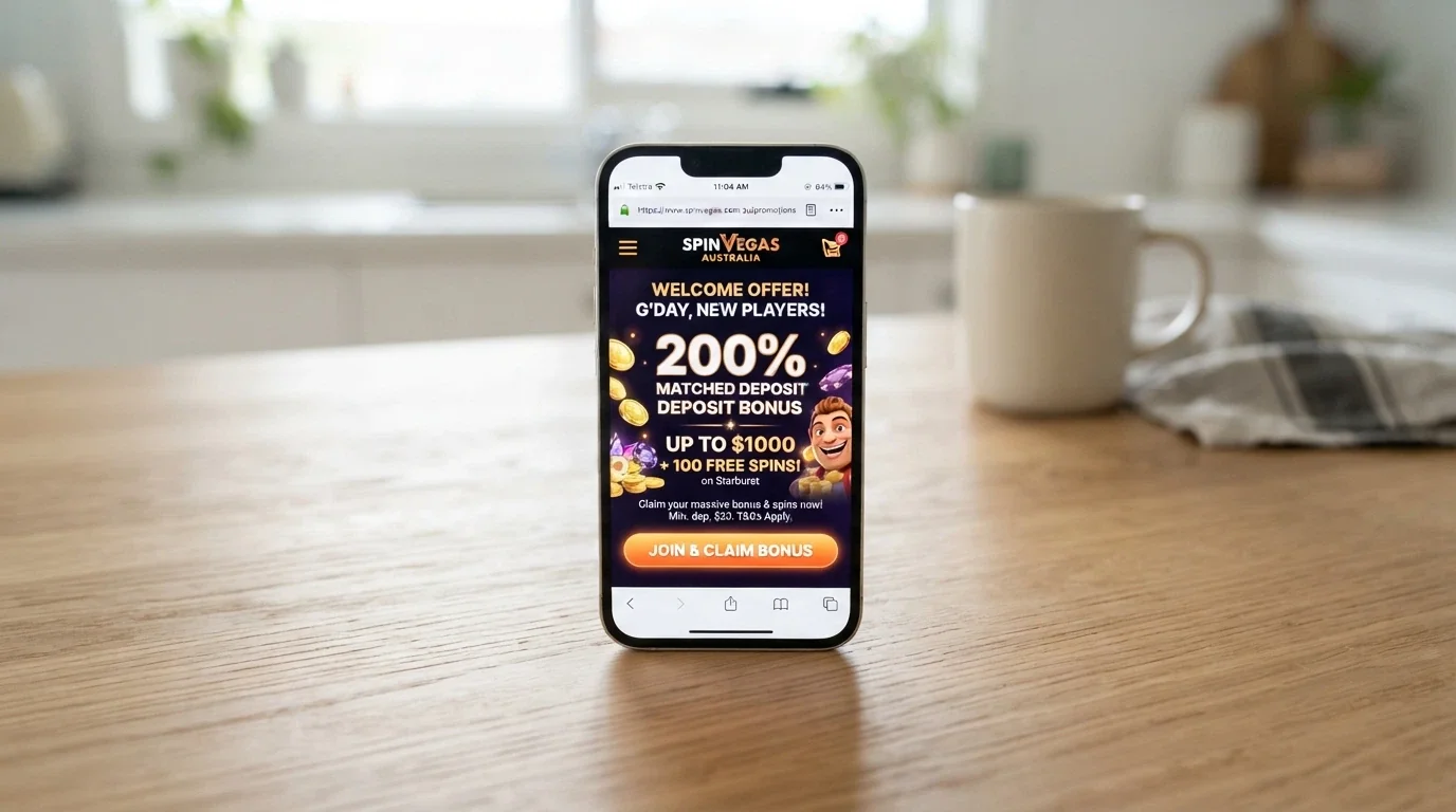 A casino sign-up bonus displayed on a smartphone screen in a mobile browser, identical in layout to the desktop version