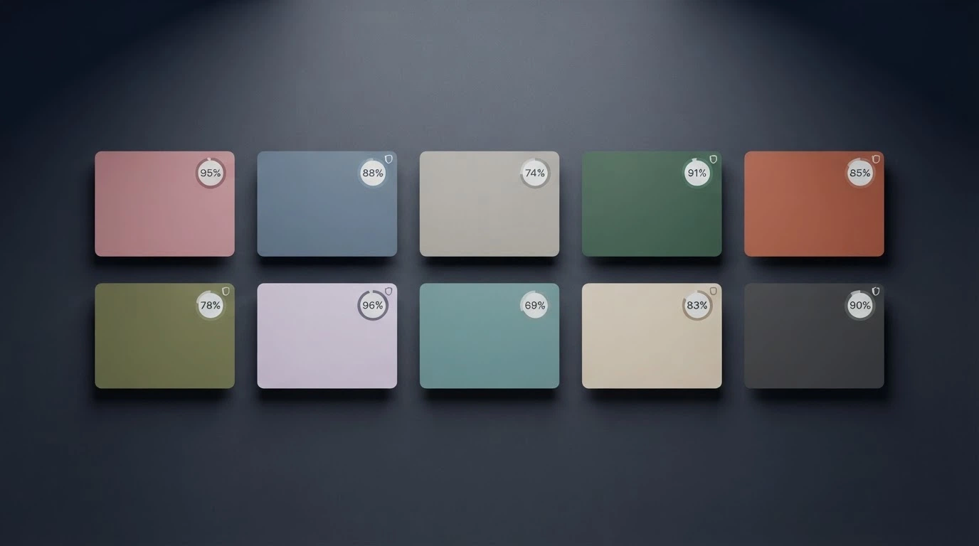 A side-by-side grid of operator logo cards arranged across a dark background, each card showing a welcome-bonus badge and a licence marker