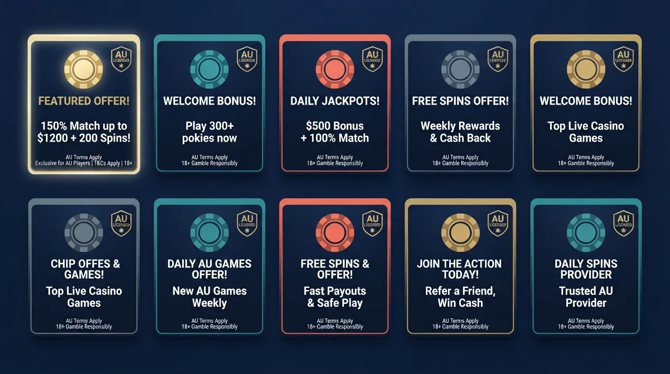 A side-by-side visual representation of casino brand cards arranged in comparison layout, with licence badges and offer summaries visible